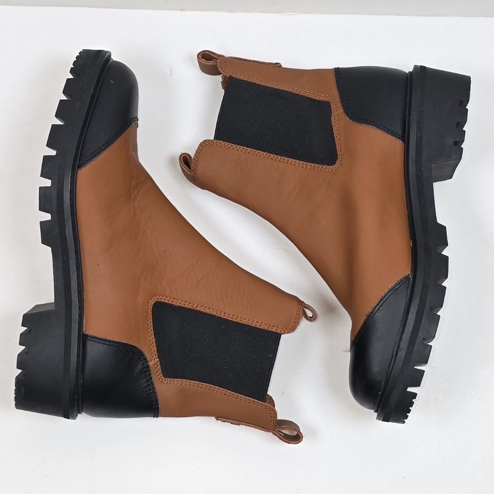 Antonio Melani Dalton Gore Leather Ankle Boots Weather Resistant Lug Sole Sz.6 - Picture 5 of 10